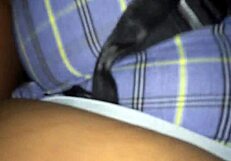 Ebony babe that has big ass takes on strap on cowgirl style