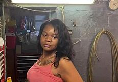 Tight ebony girl gets her tight pussy stretched