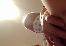 Cum drips from cock toy