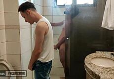 Oral sex and big dick play by hot gay couple