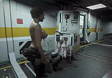 Jill Valentine's morbid webcam solo stockinged and gauched