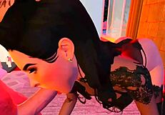 When Teen futanari got trained to suck on monster cock in 3D animation