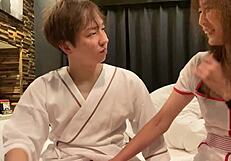 A homemade video of attractive nurse creeping Japanese housewife