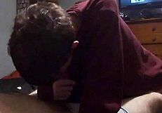 Closeup of cock sucking and licking causes intense orgasm by amateur couple