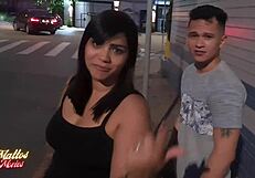 Natural tits and a big ass babe in gay fetish scene