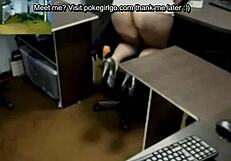 Be caught with your pants down pounding away in the company washroom