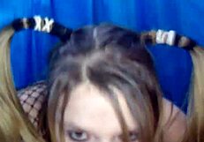Jaymz gives blonde girlfriend with pigtails facial cumshot