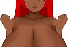 porn speed painting depicts big tits in anime hentai fantasy