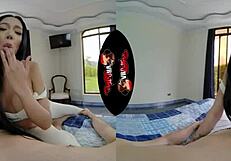 Latin super model vr experience in reality pov with experienced model