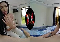Latin super model vr experience in reality pov with experienced model