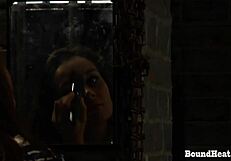 Bound sensual lesbian gets oily massage from horny femdom mistress.