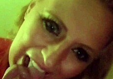 Mature wife gives provocative early blowjob