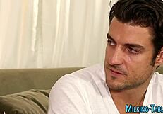 gloryhole babe in lingerie swallows after handjob