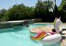 petite czech teen fucked by pool 😈