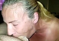 Blonde Slut Wife Sucks Cock
