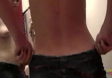 Blonde girl on the couch cum filled and gets her puss litted and drilled