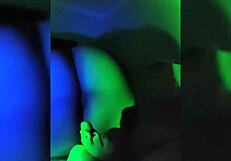 Morena does naughty strip-tease in dark room