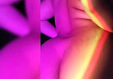 Morena does naughty strip-tease in dark room