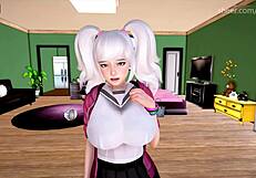 Fanora Sees First Hard Dick and Gives Accidental Handjob