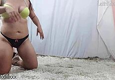 my hot girlfriend posing sexy in lingerie with big boobs