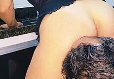 Couple Fucks Blonde Milf Wife On Sink With Oral And Creampie