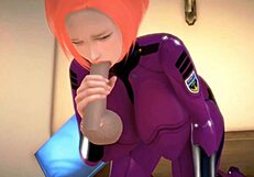 Redhead Dva Gets Tied Up While Sucking Cock And Eats Huge Load