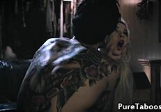 Tattooed goth babe gets assfucked doggystyle in fantasy glamour