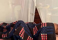 teen nerd wakes up with intense morning wood erection in early morning bedroom