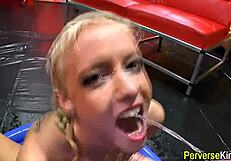 Watch This Blonde Ho Get Railed In Golden Shower Orgy!