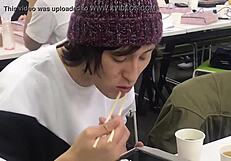 just a guy enjoying some meat