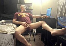 Mature Brad Masturbates Naked in Chair Solo