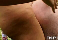 Transsexual feels intense hardcore pounding