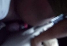 amateur with big curves makes homemade video in car