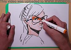 Quick Sketch With Copic Markers Drawing Portrait Process