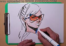 Quick Sketch With Copic Markers Drawing Portrait Process