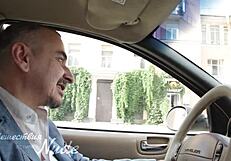 Nude model flashes in public outdoor settings