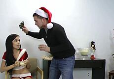 New Years ballbusting hottest babe on her knees and knees