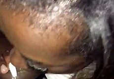 Sloppy blowjob on big black cock