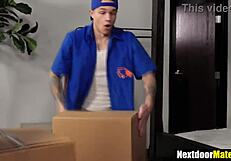 Hot Movers Threesome Bareback Fuck Client