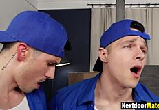 Black men gay threesome XXX with big cock and anal