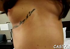 why not fuck this sexy teen interviewer in missionary position?