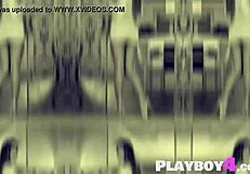 Petite model dances outdoors, contrasting with the hot brunette's sensual moves