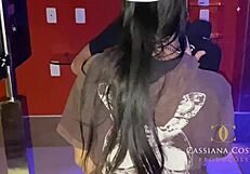 Cassiana Costa And Lady Black Enjoy Blowjob And Missionary Fun Outdoors At Christmas