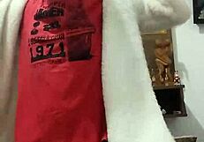 Husband coming out of the shower in towel