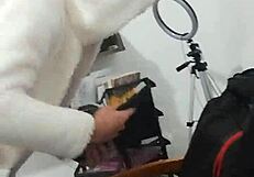 Husband coming out of the shower in towel