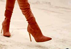 Perfect tits model Abby strips naked after teasing in sexy lingerie