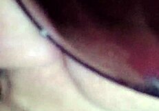 Mature chubby woman gives POV blowjob.