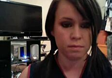 Feeling the weight of her chubby saggy tits while admiring her cute face