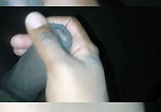 Hey, check out my big cock, the straight friend says to his gay buddy while flexing and cumming.