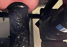 feeling the rubber dildo stretch my asshole intensely